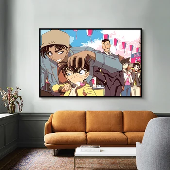 WTQ Klasikinis Anime Detective Conan Plakatas Retro Plakato, Drobė, Tapyba Anime, Plakatai, Sienų Dekoras Sienos paveiksl Namų Decorr