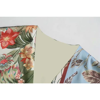 WXWT Za 2021 Moterų Spausdinti Plonas Kimono Paltai Striukės Prarasti Trys Ketvirtį Rankovėmis Ponios Atsitiktinis Vasarą Kailis OZZ1094