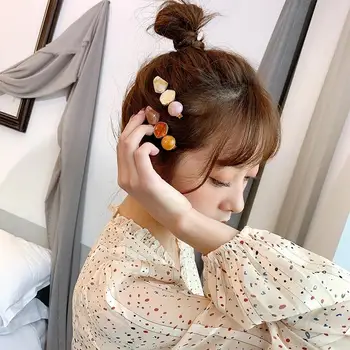XiaoboACC korėjos Plaukų Įrašą Moterų 2021 Fshion Tendencija Geometrinis Marmuro Duckbill Retro Staigius Kirpčiukai Įrašą Plaukų Aksesuarai