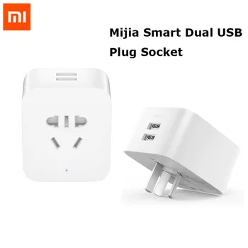 Xiaomi Originalus Mijia Smart Kištukinis Patobulintas Dual USB Greitas Įkroviklis Pagrindinis Lizdas, USB Bevielio WiFi Mi Home APP Kontrolės