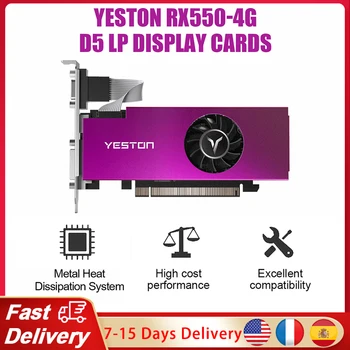 Yeston Radeon RX 550 GPU 4GB GDDR5 128bit Žaidimų Kompiuterį KOMPIUTERIU Vaizdo Grafikos plokščių VGA/DVI-D/HDMI suderinamus PCI-E 3.0