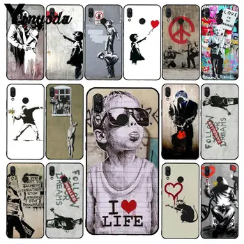 Yinuoda Gatvės Meno Banksy Grafiti Telefoną Atveju Xiaomi Redmi 7 Pastaba 8T Redmi 5plus 6A Note8 4X Note8Pro