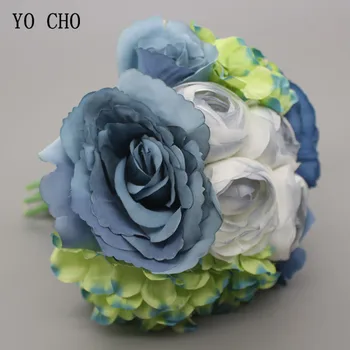 YO CHO Dirbtinių Gėlių Šilko Išaugo Padirbtų Hydrangea Bridesmaid, Mini Puokštė Gėlių Šalies Namų Dekoravimo Vestuvių Planuotojas Prekes