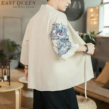 Yukata Haori Japonijos Dragon Kimono Megztinis Vyrams Samurajus Kostiumas Azijos Drabužių Kimonos Striukė Shirt Mens Yukata Haori FF2174