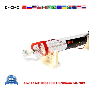 Z-CNC SPT C60 Co2 Lazerinės Tube 60W 70W L 1200mm D 50mm Garantija 4 Mėnesiai Co2 Lazerinis Graviravimas Pjovimo Staklės Farbic Lazerio Vamzdis