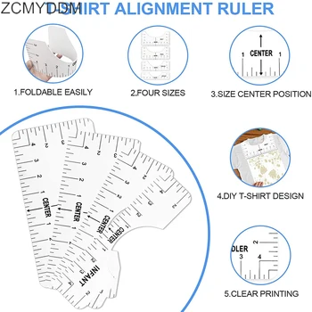 ZCMYDDM 4pcs T-Shirt Derinimas Valdovas Marškinėliai Derinimo Priemonė, Diagramą, Brėžinį Šabloną Drabužių Modelio Dizainas, Siuvimo Priemonės