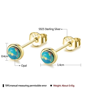 ZEMIOR 925 Sterlingas Sidabro Fire Opal Stud Auskarai Moterims, Elegantiškas Mažas 3 Spalvos Earing Jubiliejų Fine Jewelry Dovanų Pardavimas