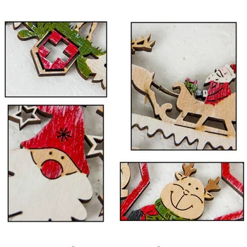 Zerolife Kalėdų Dekoracijas Medinės Dažytos Spalvinga Santa Sąlyga Sniego Papuošalai Pakabukas Dekoro Namų Vaikams, Žaislų, Dovanų Kalėdos