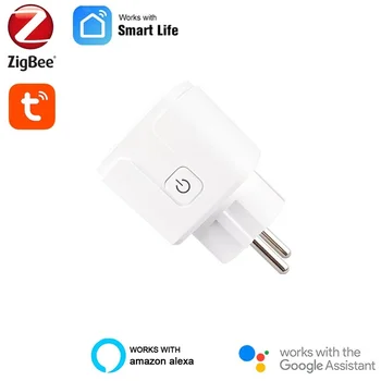 ZigBee Smart Plug ES 15A Laikmatis Lizdas Bevielis Elektros tinklo lizdo Tuya APP Nuotolinio Valdymo Balso Darbai Su Alexa, Google 