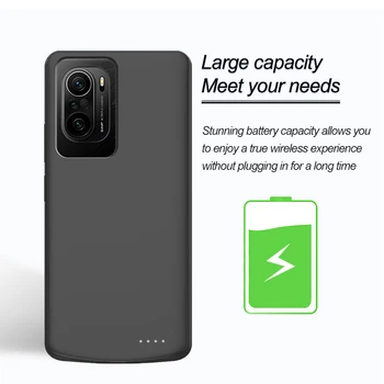 ZKFYS Silikono Baterijos Kroviklis Atvejais Xiaomi Mi Poco F3 Smart Baterija Atvejais 6800mAh Nešiojamų Galia Bankas Padengti Apmokestinimo Atveju