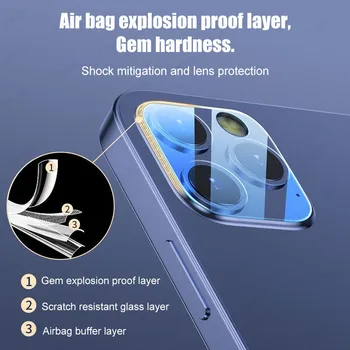 ZNP 3Pcs Kamera Grūdintas Stiklas iPhone 12 11 Pro Xs Max Objektyvas Screen Protector Dėl 