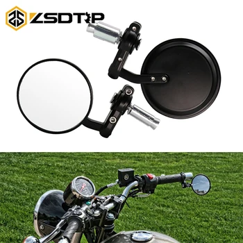 ZSDTRP 18mm Universalų Motociklo Veidrodėlis Aliuminio Juoda Rankena Juosta Pabaigos galinio vaizdo Šoniniai Veidrodžiai, Variklio Priedai