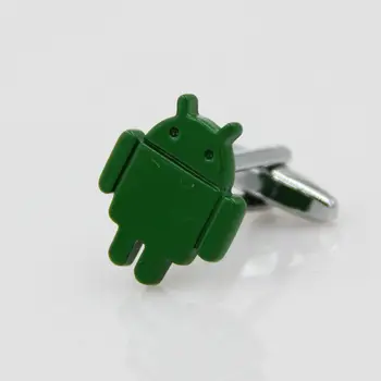 Įdomus Android modeliavimo Vario Cufflilnks Žalia Robotas rankogalių segtukai Nemokamas Pristatymas vyriškos rankogalių segtukai