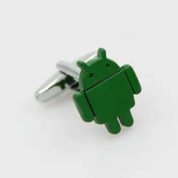 Įdomus Android modeliavimo Vario Cufflilnks Žalia Robotas rankogalių segtukai Nemokamas Pristatymas vyriškos rankogalių segtukai