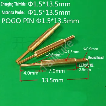 Įkrovimo Antpirštis 1.5 * 13,5 mm Antenos Zondas Diameter1.5 * 13,5 mm POGO PIN Diameter1.5 * 13.5