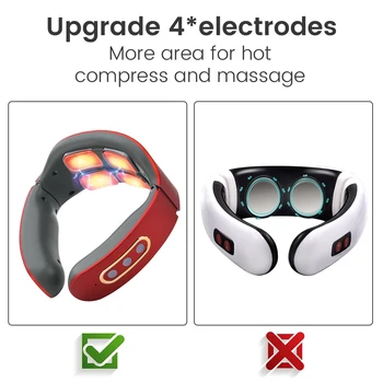 Įkrovimo Kaklo Massager Belaidžius su Šilumos Smart Nešiojamieji Elektriniai Kaklo Massager 9 Rūšių Sveikatos Priežiūros Skausmo Masažas
