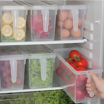 Šaldytuvas Maisto Produktų Laikymo Dėžutė Virtuvės Stalčių Tipo Skaidrus, Uždaromos Laukelį Bakas Plastikinis Atskirų Daržovių, Vaisių, Šviežių Dėžutę