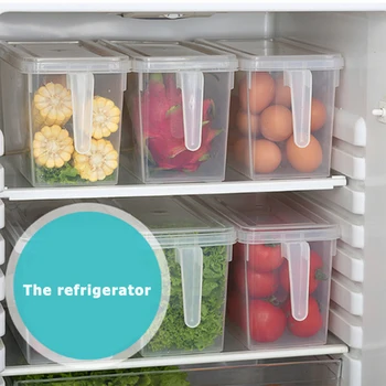 Šaldytuvas Maisto Produktų Laikymo Dėžutė Virtuvės Stalčių Tipo Skaidrus, Uždaromos Laukelį Bakas Plastikinis Atskirų Daržovių, Vaisių, Šviežių Dėžutę