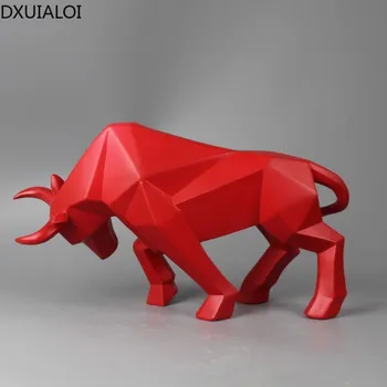 Šiaurės Abstrakčiai Origami Korida Skulptūra Padengta 3D Gyvūnų Figūrėlės Karvė Meno Dervos Statulos Amatų Namų Dekoravimo, dovanų