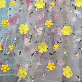 Šifono Gėlių Tiulio Nėrinių Suknelė Akies Audinys,EmbroideryDiy Drabužių Siuvimo Kratinys Medžiagos, Užuolaidų Audinys