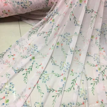 Šifono Plonas Elegantiškas Cosplay Suknelė Audinys Naujo Mados Marškinėliai Gėlių Spausdinti