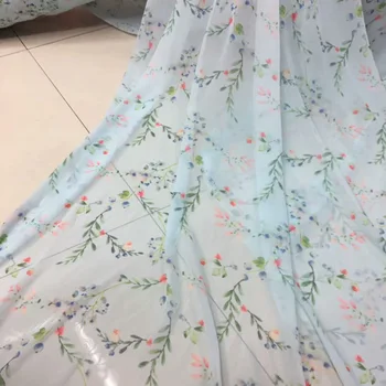 Šifono Plonas Elegantiškas Cosplay Suknelė Audinys Naujo Mados Marškinėliai Gėlių Spausdinti