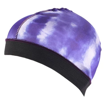 Šilko Imitacijos Durag Banga Dome Bžūp Spalvinga Tie Dažai Elastinės Juostos Plaukų Padengti Skrybėlę