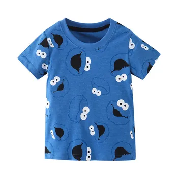 Šokinėja Metrų Naujos Atvykimą 2-7T Berniukų, Mergaičių T shirts, kad Vasarą Kūdikis Animacinių filmų Drabužių Mados Medvilnės Vaikai Tees Viršūnes Bamblys Medžiaga