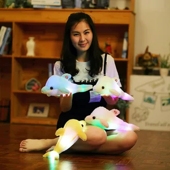 Šviesos 25/30/50cm Kūrybos Šviesą LED Spalvinga Žėrintis Meškiukas iškamša Pliušinis Žaislas Kalėdų Dovana Vaikas