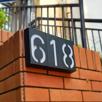 Šviesos kontrolės saulės sienų apšvietimo namo numeris vandeniui IP 55 identifikavimo žibintai plug-free parduotuvė villa identifikavimo šviesos