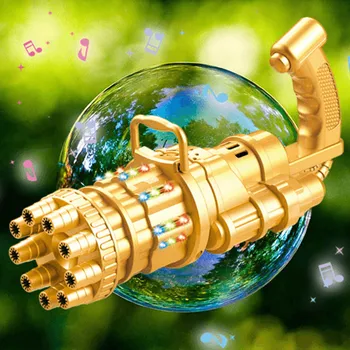 Šviesos Muzikos Gatling Bubble Gun Burbulas Vandens Aparatas Automatinis Elektros Burbulo Pūtimo Mašina Strzelanki Su Šviesą & Muzika