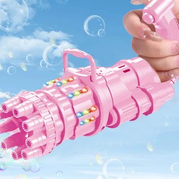 Šviesos Muzikos Gatling Bubble Gun Burbulas Vandens Aparatas Automatinis Elektros Burbulo Pūtimo Mašina Strzelanki Su Šviesą & Muzika
