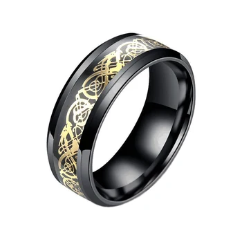 Šviesos Žiedas Black Mados Vyras Moteris Minimalistinio Nerūdijančio Plieno Žiedas Žėrintis Žiedas pora Tamsoje Papuošalai, Aukso valdinga