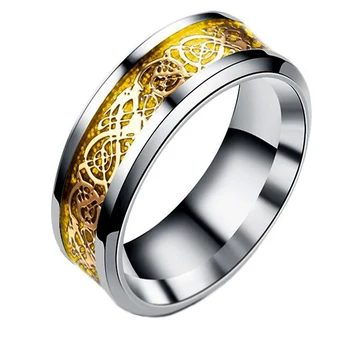 Šviesos Žiedas Black Mados Vyras Moteris Minimalistinio Nerūdijančio Plieno Žiedas Žėrintis Žiedas pora Tamsoje Papuošalai, Aukso valdinga