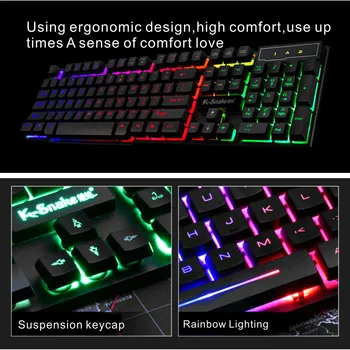 Žaidimų Klaviatūra Žaidėjus USB Laidinio RGB Apšvietimu ir Klaviatūros LED Rainbow Šviesos Vandeniui Multimedijos Keycap PC Kompiuteris PS4 E-sportas