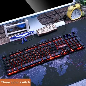 Žaidimų Klaviatūra Žaidėjus USB Laidinio RGB Apšvietimu ir Klaviatūros LED Rainbow Šviesos Vandeniui Multimedijos Keycap PC Kompiuteris PS4 E-sportas