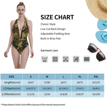 Žalia Karinė Maskuotė Moterų maudymosi kostiumėlį, Seksualus Giliai V Kaklo Apynasrio maudymosi kostiumėlį Aukšto Juosmens Bikini