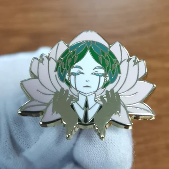 Žalia plaukų mergina Lotus emalio pin anime merginos Jogos sagė