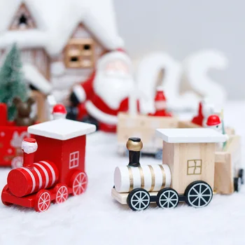 Žavinga Kalėdų Medinių Traukiniu Kalėdų Papuošalai, Namų Vaikams, Kūdikių Žaislai Padengti Sniego Snaigės Kalėdų Dekoro Navidad