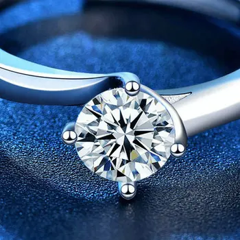 Žiedai womenJewelry Moissanite Žiedas sidabro 925 deimantų D spalva 1ct Galaxy prabanga Geometrinis Susukti rankos deimanto žiedas