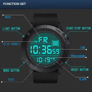 Žiūrėti Mens Ponios Sporto Laikrodžiai Vandeniui Lauko LED Skaitmenine Data Gumos Sporto Laikrodis Relogio Laikrodis reloj Dropshipping Q