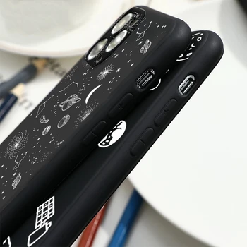 Žvaigždės, Mėnulis Astronautas Svetimų Vietos Telefono dėklas skirtas iPhone 12 11 Pro Mini 10 X XR XS MAX SE 2020 M. 8 7 6 6S Plius Atvejais Padengti Shell