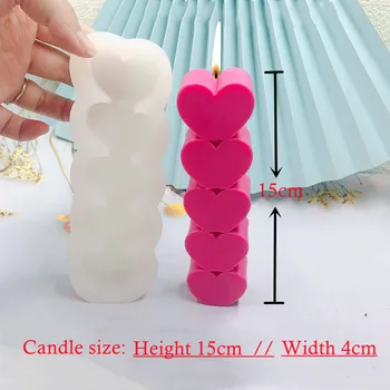 Žvakė pelėsių geometrinis meilės širdies formos aromatizuoti žvakės silikono formos namų puošybai silikono formos korėjos ins žvakė formavimo pelėsių