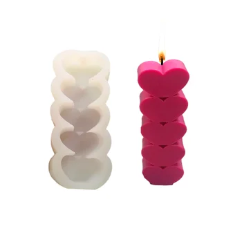 Žvakė pelėsių geometrinis meilės širdies formos aromatizuoti žvakės silikono formos namų puošybai silikono formos korėjos ins žvakė formavimo pelėsių