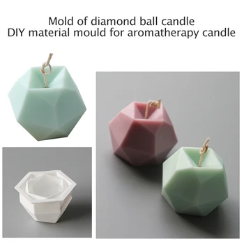 Žvakės Formos Amatų 3D Priėmimo Žvakės, Palaiko Magic Ball Kubo Geometrinės Formos Silikono Formų Rhombus Kamuolys Pelėsių 