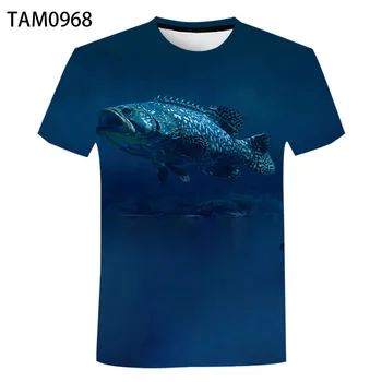Žvejybos 2021 Naujas 3D Spausdinimo Pora Pačios Grynos Medvilnės Kvėpuojantis Trumpas Rankovės Jaunimo Populiarus T-Shirt Vaikų Atsitiktinis Viršų
